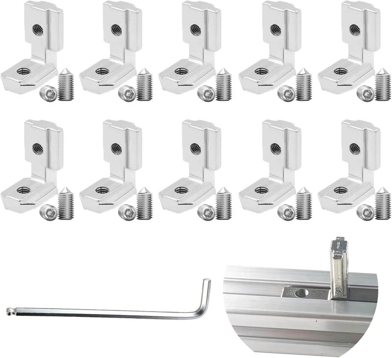 IXGNIJ 10PCS 4040 Corner Bracket L-Shape Interior Inside Connector for 4040 Aluminum Extrusion Accessories Silver(10 LES) - Image 1